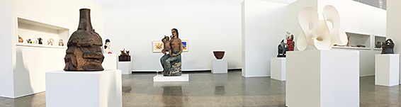 Gallery displaying multiple ceramic works in the museum