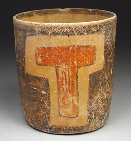Mayan jar, Mexico, 900-1200 buff ware, h: 5” diam: 4-1/2”, Krevolin Collection, S-JIMCA 1987.73