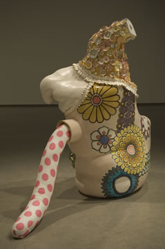 Julie Moon untitled, 2010 porcelain, glaze, fabric h: 33 w: 17” d: 39” gift of the artist S-JIMCA Gloryhole Collection, 2010.16