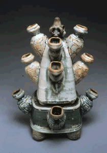 Sanam Emami, tulip vase, 2002, stoneware, salt-fired, H:14", Gift of the artist, 2002.60